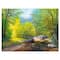 Designart - Summer Forest in Beautiful River - Landscapes Painting Print on Wrapped Canvas